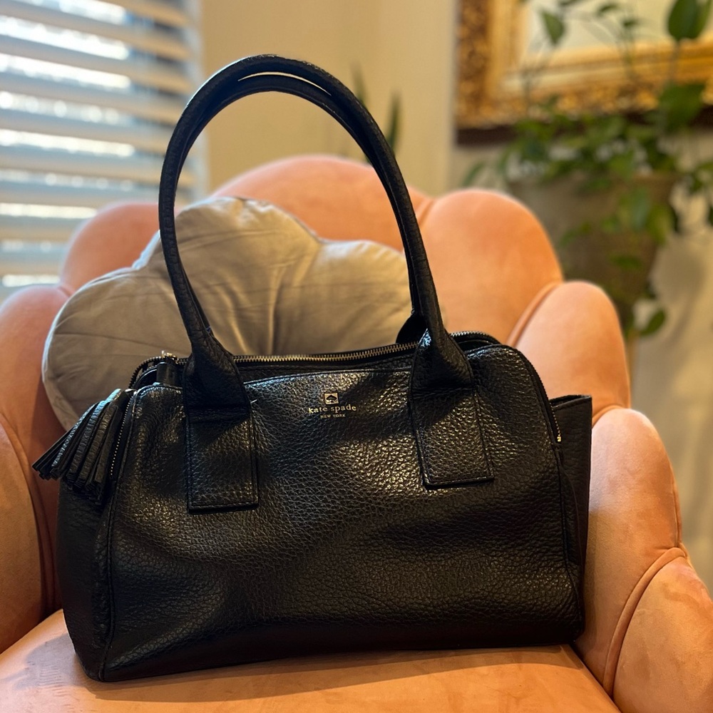 kate spade Black Pebbled Leather Satchel